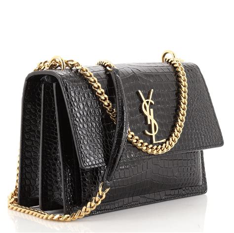 ysl sunset croc embossed|saint laurent ysl crossbody bag.